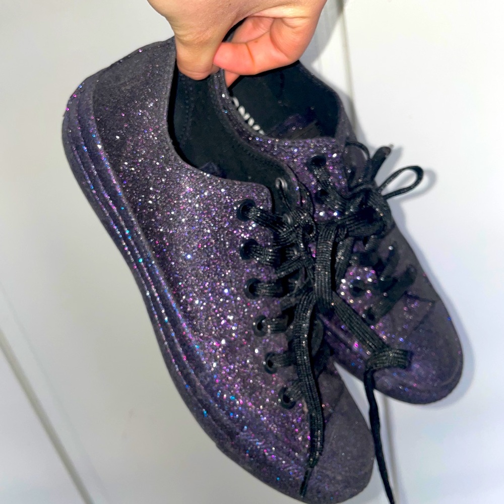 Dark Purple Glitter Converse